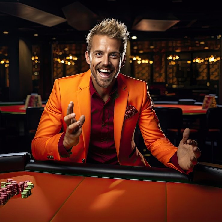 Pesta hiburan casino ikon visual roulette dan kartu di layar perangkat